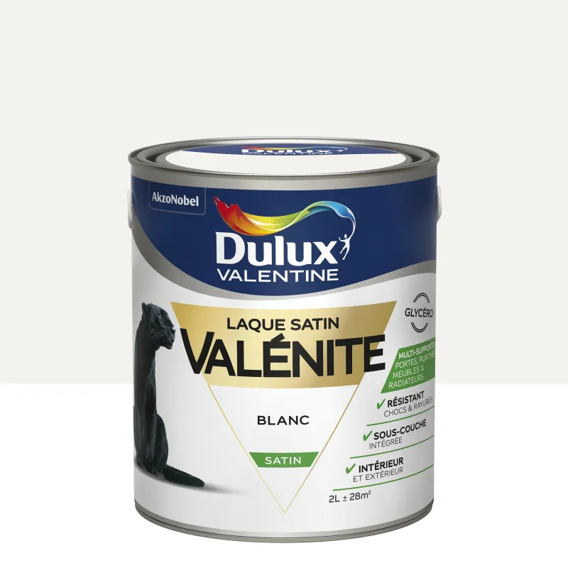 Clearance DULUX VALENTINE Peinture laque Valénite satin blanc 2 L