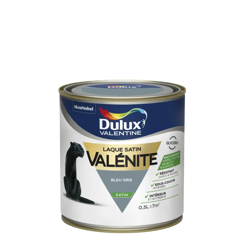 Discount DULUX VALENTINE Peinture laque Valénite satin bleu gris 0,5 L