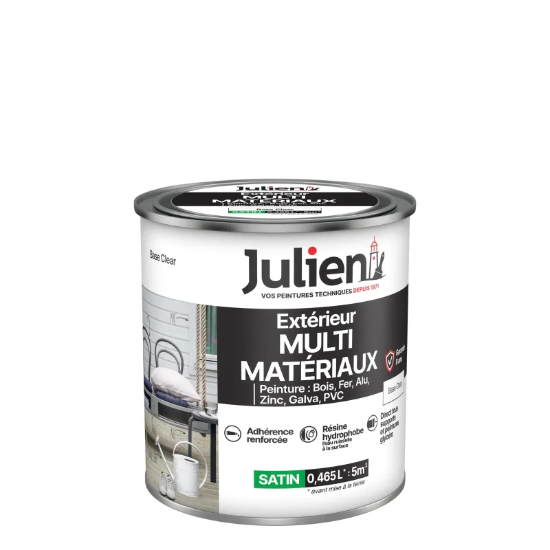 Online JULIEN Peinture multi materiaux extérieur satin base clear 0,5 L
