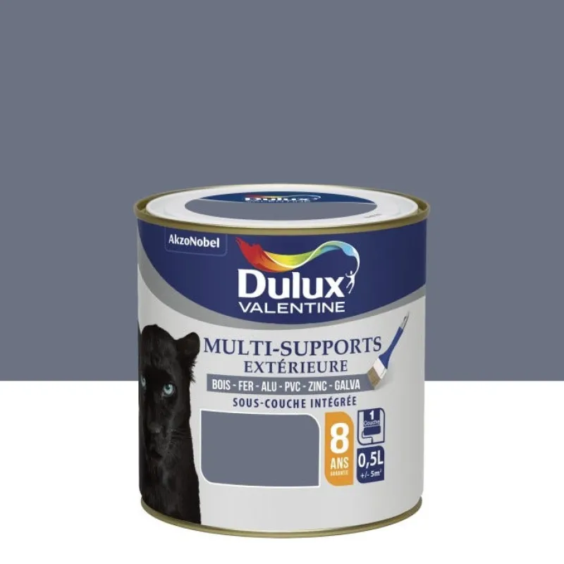 Hot DULUX VALENTINE Peinture Multi-Supports extérieur Satin Titane 0,5L