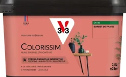V33 Peinture multisupports Satin Colorissim sorbet fraise 2,5L