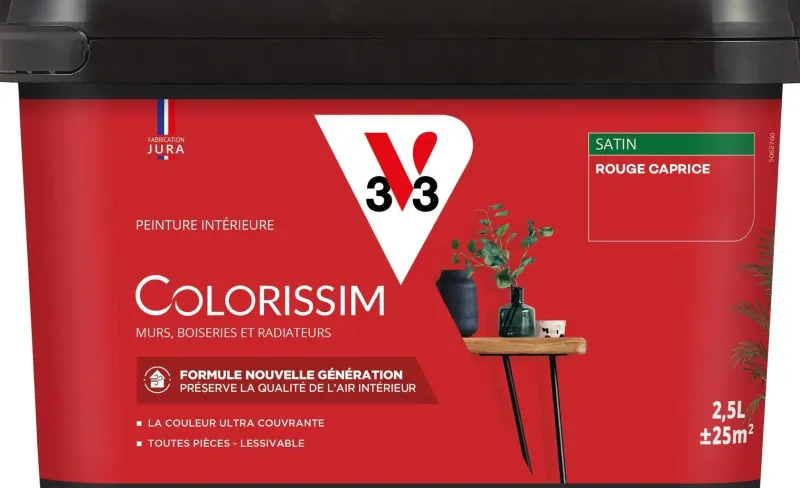 Best V33 Peinture multisupports Satin Colorissim rouge caprice 2,5L