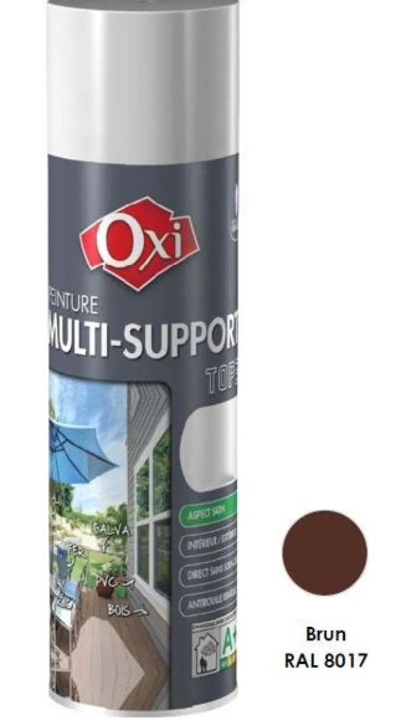 Clearance OXI Peinture multi-supports Top 3+ Brun Satin 400ML