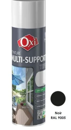 Hot OXI Peinture multi-supports Top 3+ Noir Satin 400ML