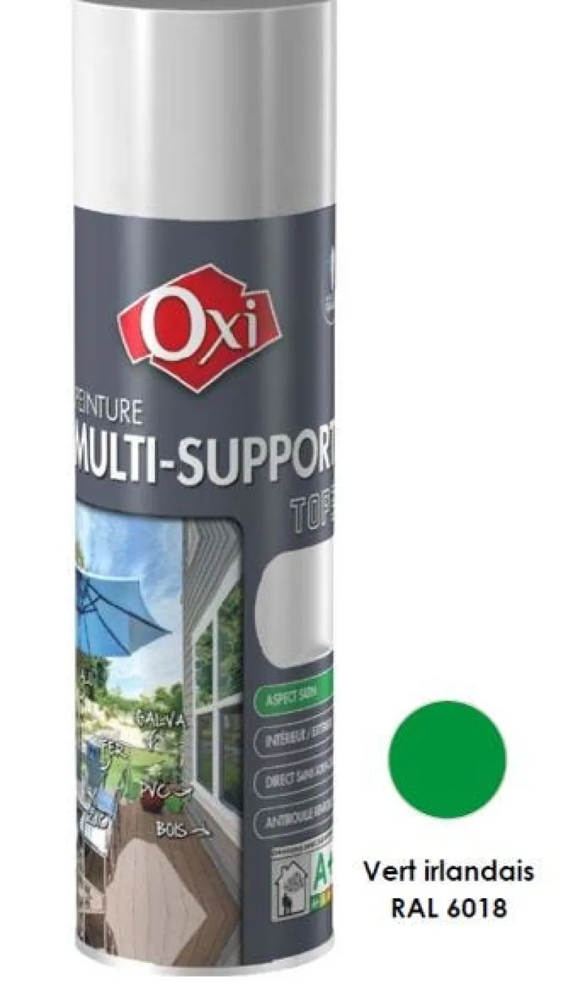Hot OXI Peinture multi-support Top3+ Vert Irlandais Satin 400ML