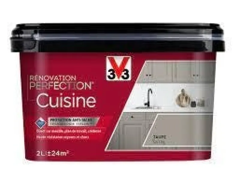 Outlet V33 Peinture rénovation cuisine taupe satin 2L