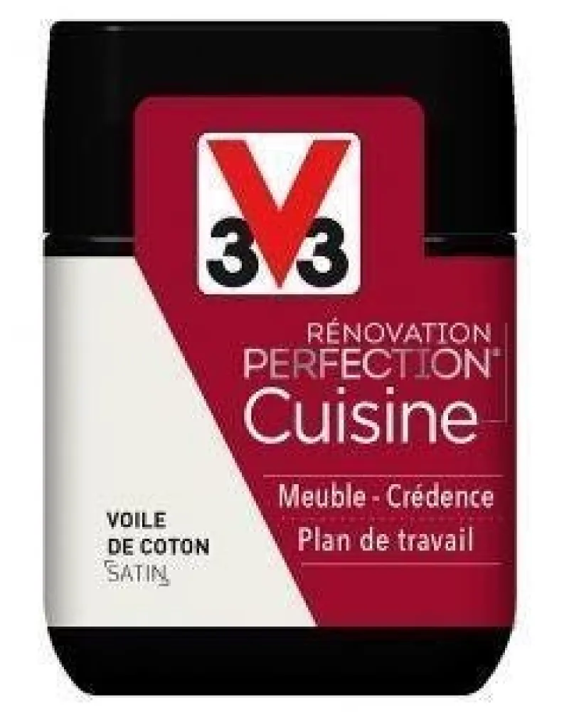 Clearance V33 Peinture rénovation cuisine voile de coton satin 0.075L