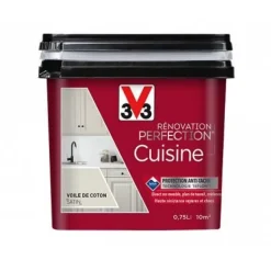Clearance V33 Peinture rénovation cuisine voile de coton satin 0,75L