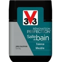 Sale V33 Peinture Rénovation salle de bain gris dauphin satin 75ml