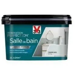 V33 Peinture Rénovation Salle de bain Tendre Gris 2 L