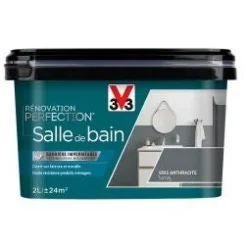 Sale V33 Peinture Rénovation salle de bain gris anthracite 2L