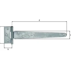 New GAH ALBERTS Penture anglaise acier brut zinguée 294/40x90x2,5 mm