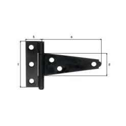 Hot GAH ALBERTS Penture anglaise légère acier noir 75x20x60 mm