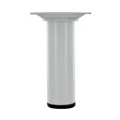 Clearance Pied rond M10 Ø30 mm acier époxy blanc H.100 mm