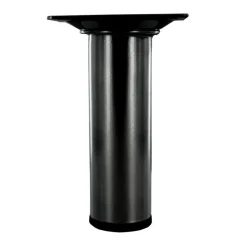 Pied rond M10 Ø30 mm acier époxy noir H.100 mm