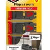 Hot PROTECT EXPERT Pièges à souris 3 tapettes plastiques