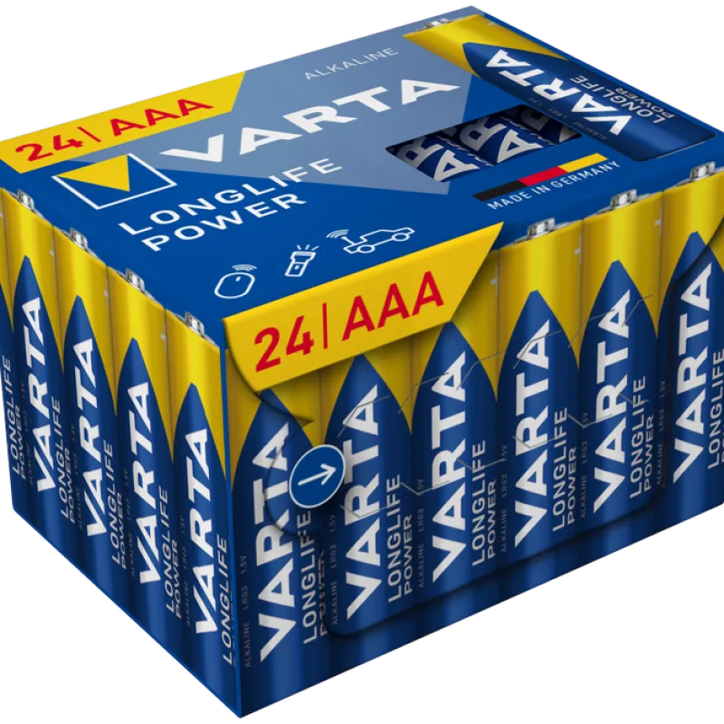 New VARTA Piles alcalines LR03 Longlife Power (x24)