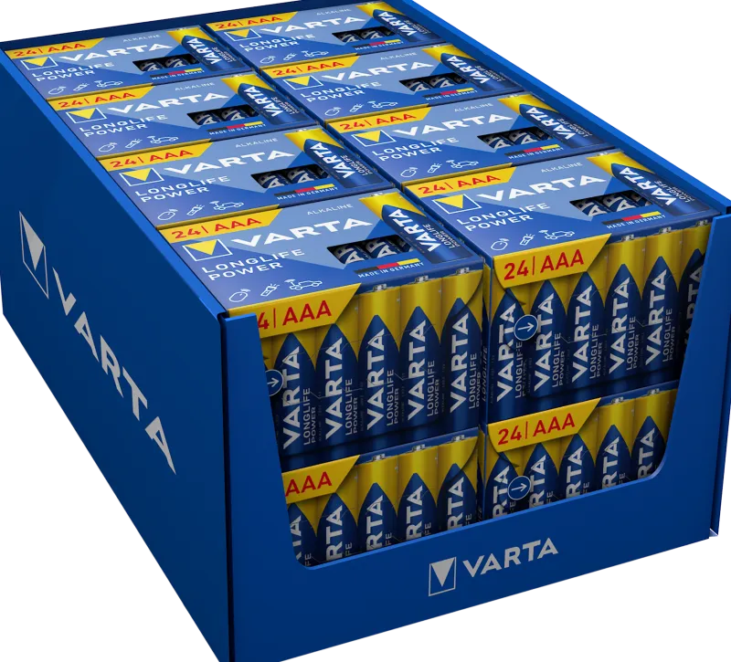 New VARTA Piles alcalines LR03 Longlife Power (x24)