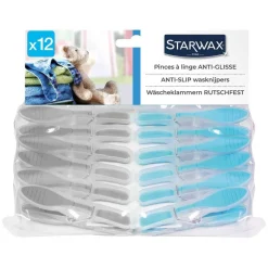 Clearance STARWAX Pinces à linge anti-glisse bleu/gris (x10)