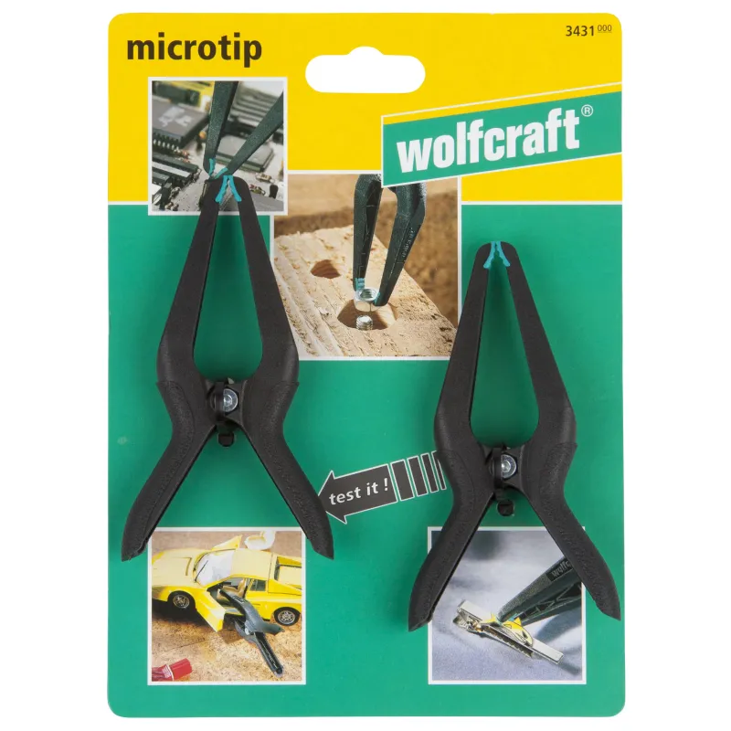 Clearance WOLFCRAFT Pinces à ressort à bec long (x2)