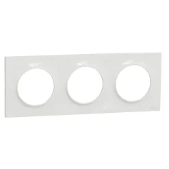 Clearance SCHNEIDER Plaque de finition Odace Styl blanche 3 postes