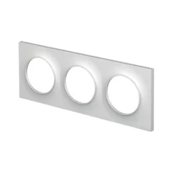 New SCHNEIDER Plaque de finition Odace Styl 3 postes aluminium 71mm