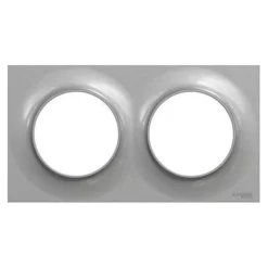 Clearance SCHNEIDER Plaque de finition Odace Styl 2 postes aluminium 71mm