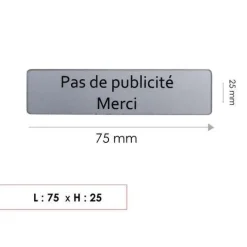 Online RENZ Plaque "Pas de publicité, Merci" pour boîtes aux lettres