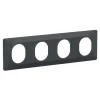 Outlet SCHNEIDER Plaque 4 postes Ovalis horizontal 71mm anthracite