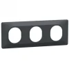 SCHNEIDER Plaque 3 postes Ovalis horizontal 71mm anthracite
