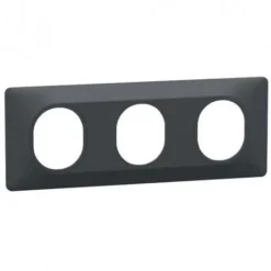 SCHNEIDER Plaque 3 postes Ovalis horizontal 71mm anthracite