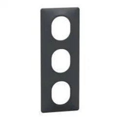 Hot SCHNEIDER Plaque 2 postes Ovalis verticale 71mm anthracite