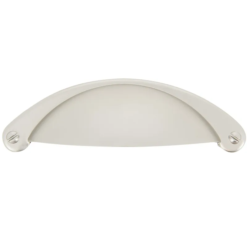 Hot Poignée coquille entraxe 64 mm en zamak nickelé x2