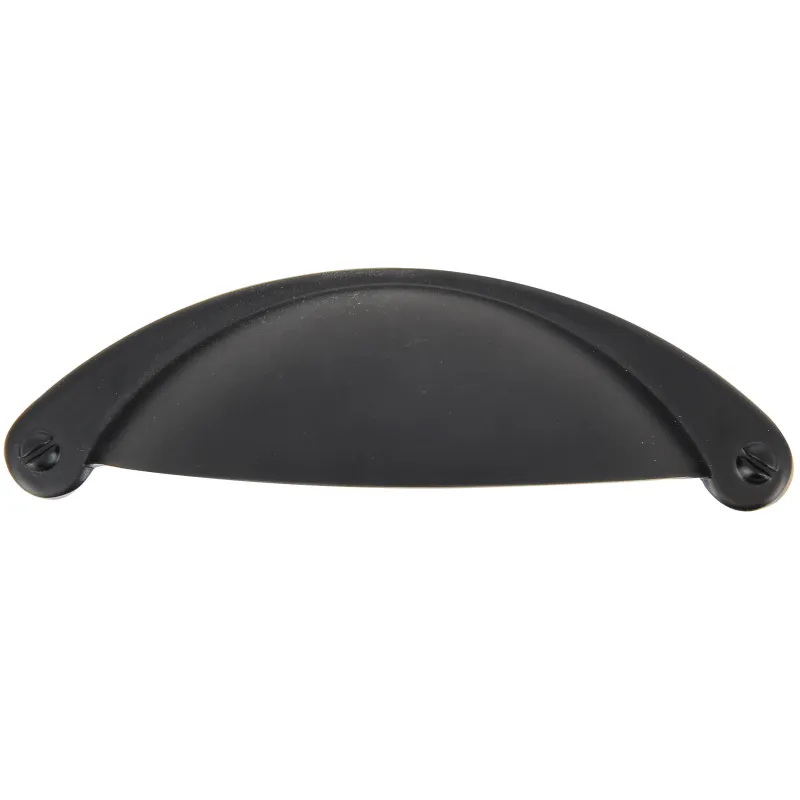 New Poignée coquille entraxe 64 mm en zamak noir mat x2