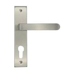 New Poignée de porte Onyxcylindre zamak nickelé Satiné 165mm