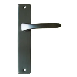 Hot Poignée de porte sur plaque alu gris carbone sans trou 195mm