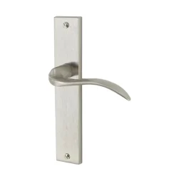 Poignée de porte sur plaque angel zamak sans trou 195mm