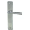 Hot Poignée de porte sur plaque easy inox mat sans trou 195mm