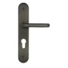 Outlet Poignée de porte sur plaque Jade alu gris cylindre 195mm