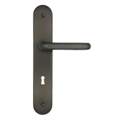Best Poignée de porte sur plaque Jade alu gris serrure 195mm