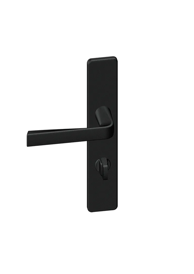 Outlet Poignée de porte sur plaque Kaza Basalt noir condamnation