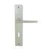 Hot Poignée de porte sur plaque samoens alu argent serrure 195mm