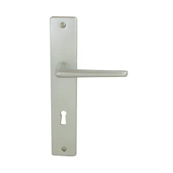 Hot Poignée de porte sur plaque samoens alu argent serrure 195mm