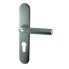 Outlet Poignée de porte sur plaque Sauze alu Argent Cylindre 195mm