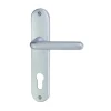 Outlet Poignée de porte sur plaque tignes alu argent cylindre 165mm