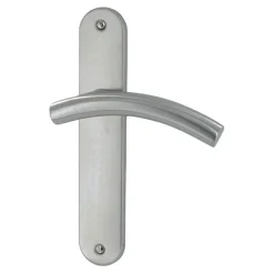 Hot Poignée de porte sur plaque tuba inox sans trou 195mm