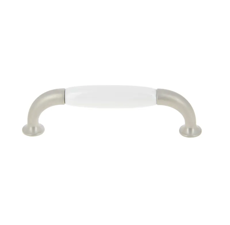 Best Poignée entraxe 96 mm porcelaine blanc/nickel mat x2