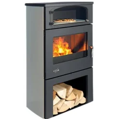 Outlet GODIN Poêle à bois Grand Chinon étuve noir/gris argent