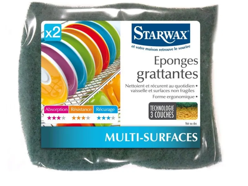 STARWAX Éponge grattante multisurfaces (x2)