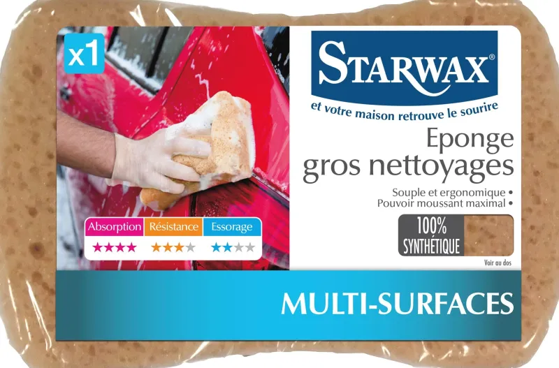 Clearance STARWAX Éponge synthétique gros nettoyage multisurfaces